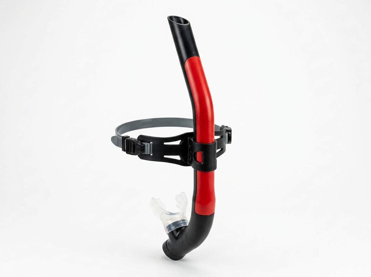 Finis Swimmer's Snorkel — center-mount swim snorkel in red and black for freestyle technique training